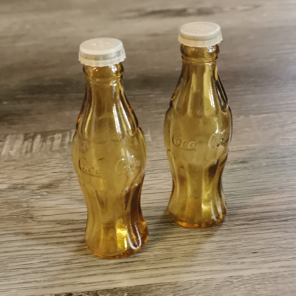 Vintage Glass Coca-Cola Salt & Pepper Shakers